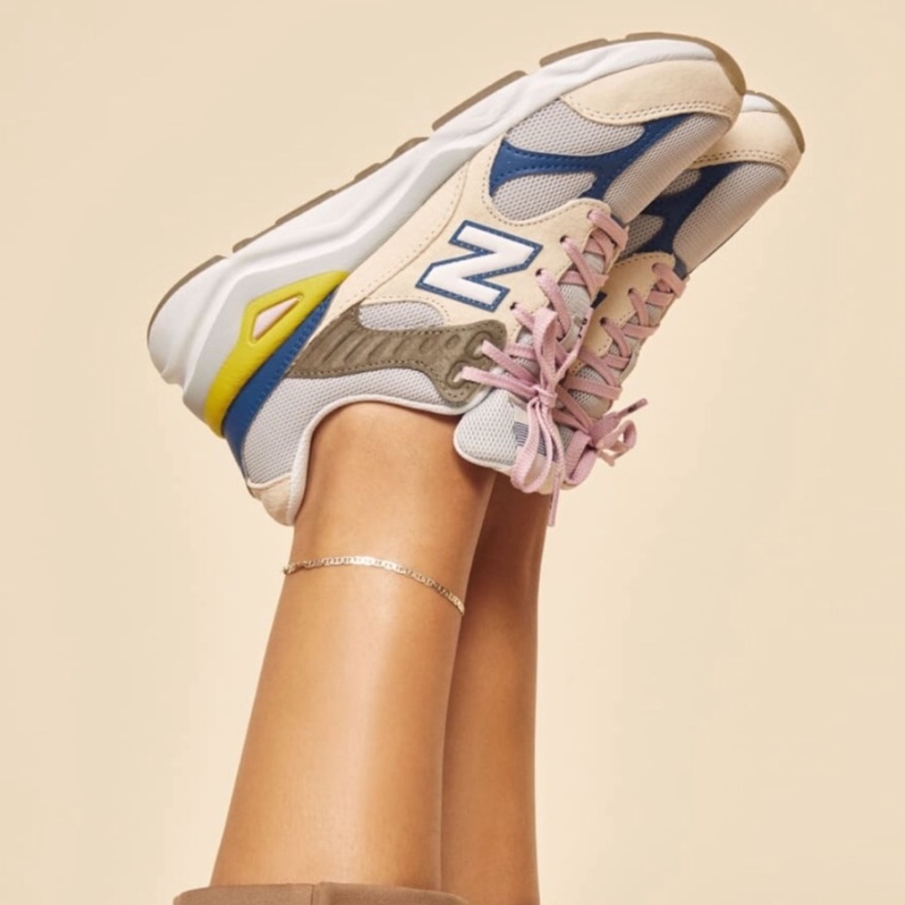Reformation new balance x90 white and blue